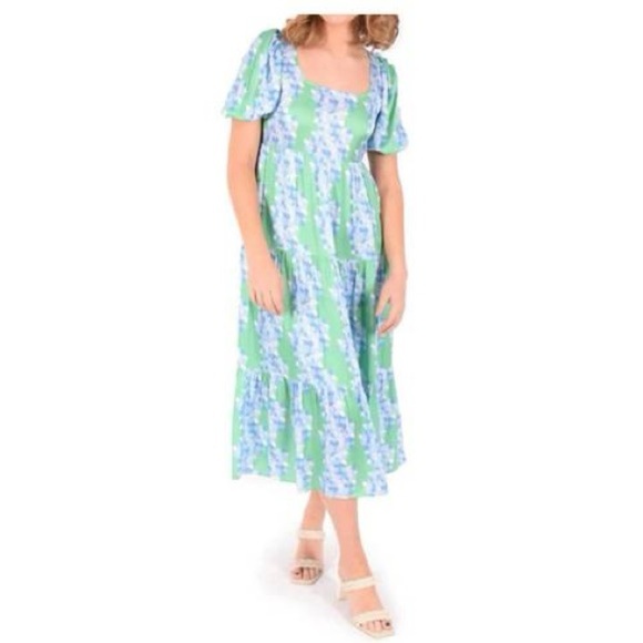 Emily McCarthy Daphne Dress in Hydrangea Stripe M - Picture 1 of 13